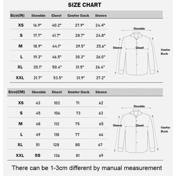 Men’s Muscle Fit Dress Shirts Fit Long Sleeve Stretch Casual Button Down Shirt - Picture 6 of 6